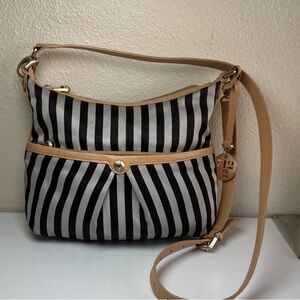Prestine HENRI BENDEL Striped Shoulder Bag with 5th Ave 712 charm